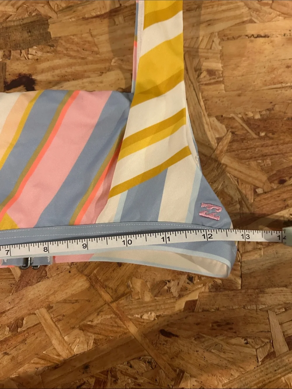 Billabong Striped Pastel Bikini Set in Yellow, Pink, Blue